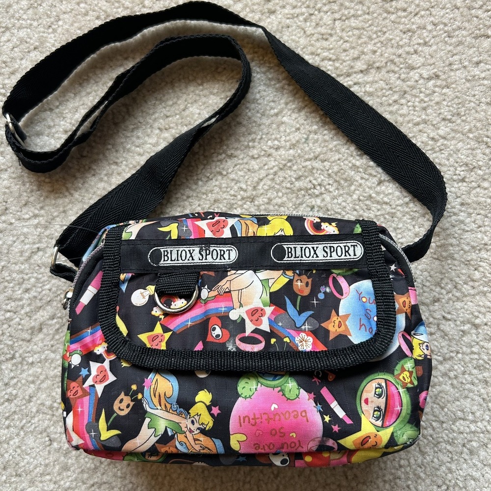 Bliox Sport Y2K Crossbody Bag Multicolor Cartoon Kawaii Harajuku Kidcore Black